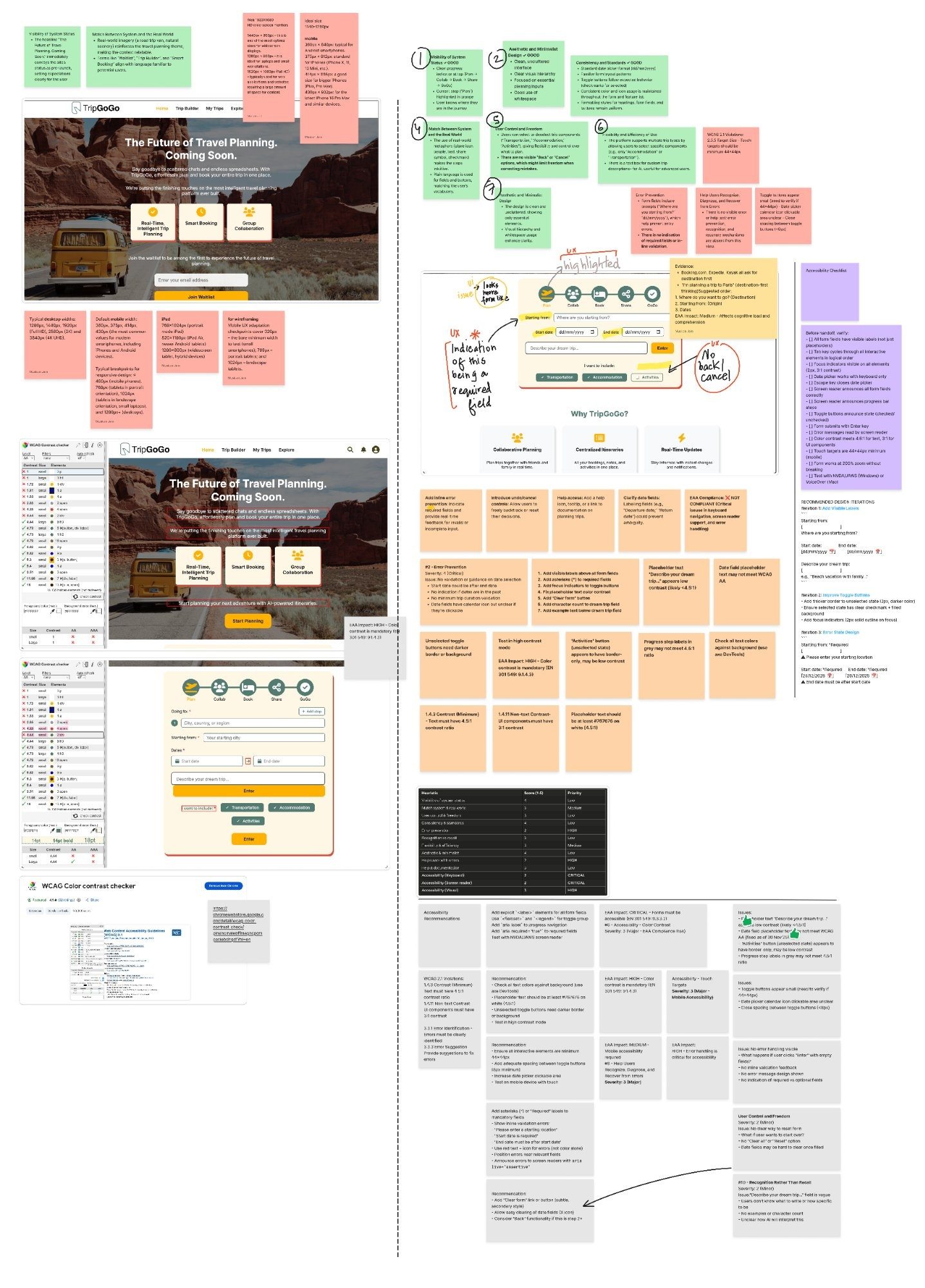 TripGoGo UX Audit — heuristic evaluation, accessibility review, and UX recommendations