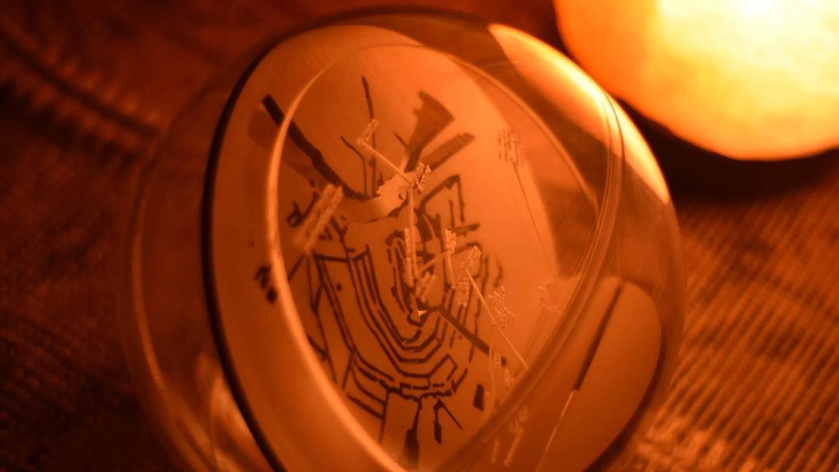 Memory Ball — amber lit close-up
